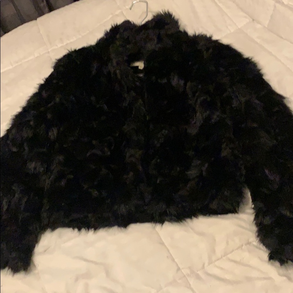 Kids Lilac Dream Black Furry Coat